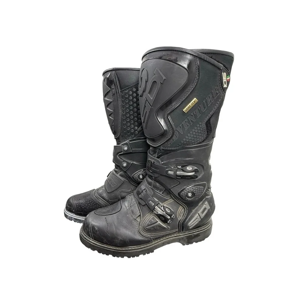 Sidi Adventure Gore-Tex Boots Mens 7.5 Black Dual Sport Touring Italy